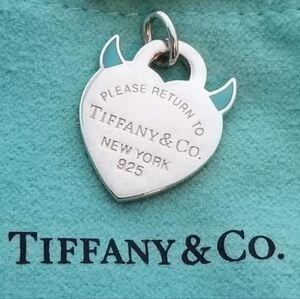 Authentic Tiffany & Co Silver Blue Horn Devil Charm for Necklace Bracelet
